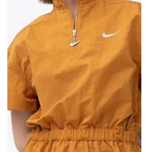 Nike Sportswear Swoosh Woven Dress Desert Ochre Women’s Size Medium