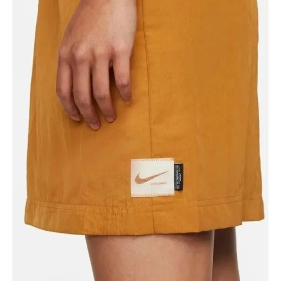 Nike Sportswear Swoosh Woven Dress Desert Ochre Women’s Size Medium
