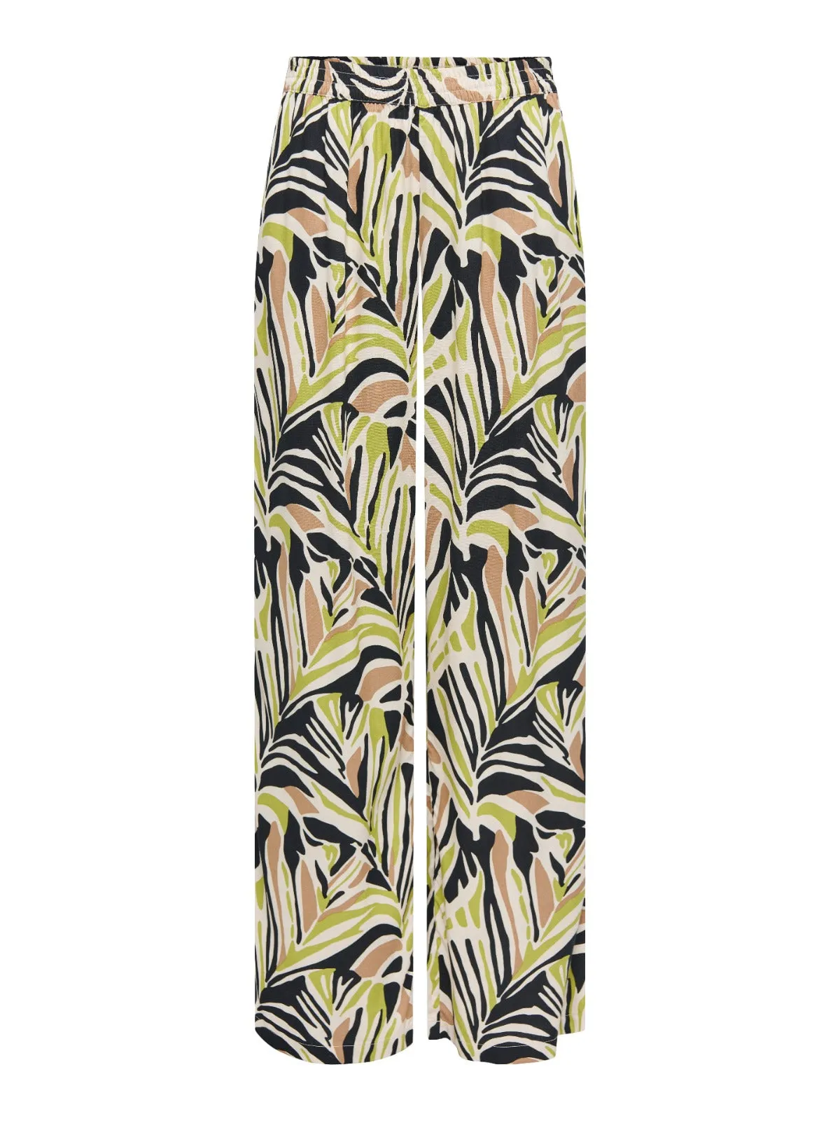 Nile Green, Tan and Black Wide Leg Trousers