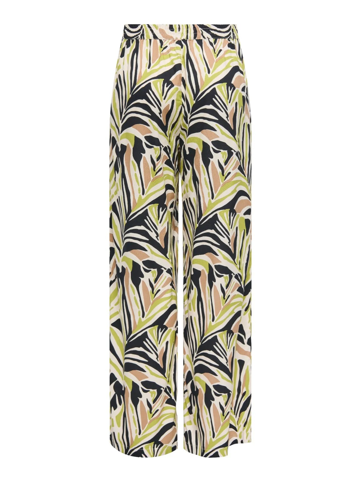 Nile Green, Tan and Black Wide Leg Trousers