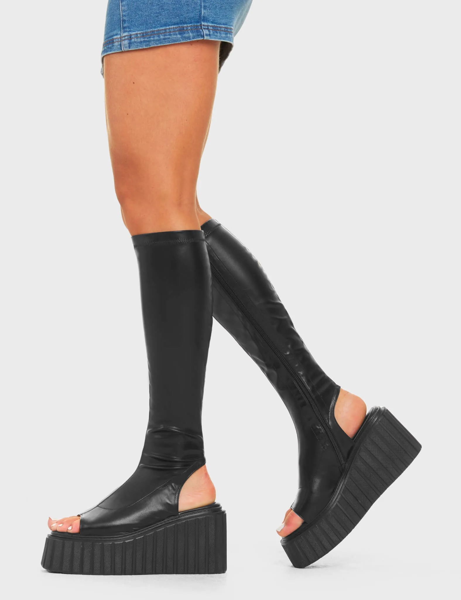 No Hard Feelings Chunky Platform Creeper Knee High Boots