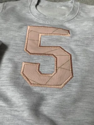 Number 5 Applique Sweater - 5-6 years