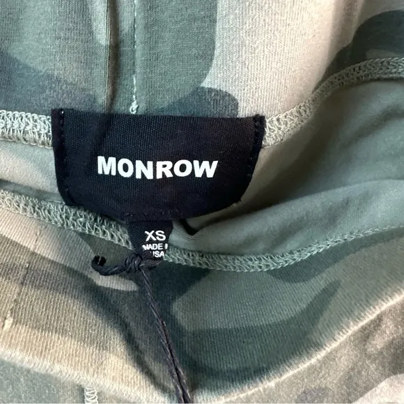 NWT Monrow Olive Camouflage Biker Shorts with Pockets