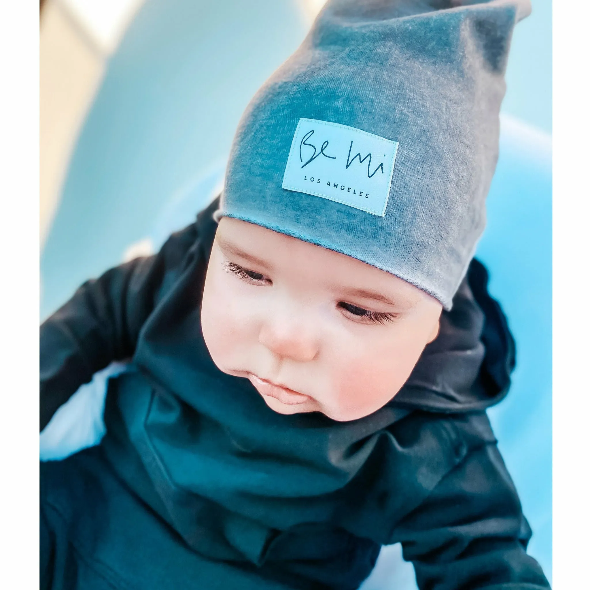 Organic Oversized Beanie Oil Wash Grey