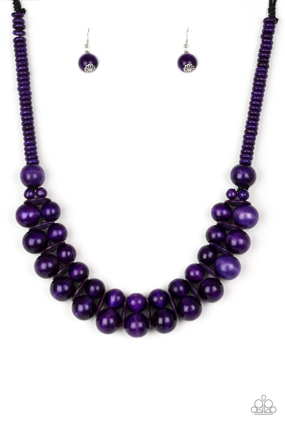 Paparazzi - Caribbean Cover Girl - Purple Wood Necklace