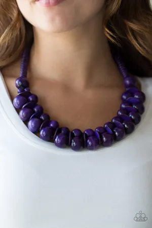 Paparazzi - Caribbean Cover Girl - Purple Wood Necklace