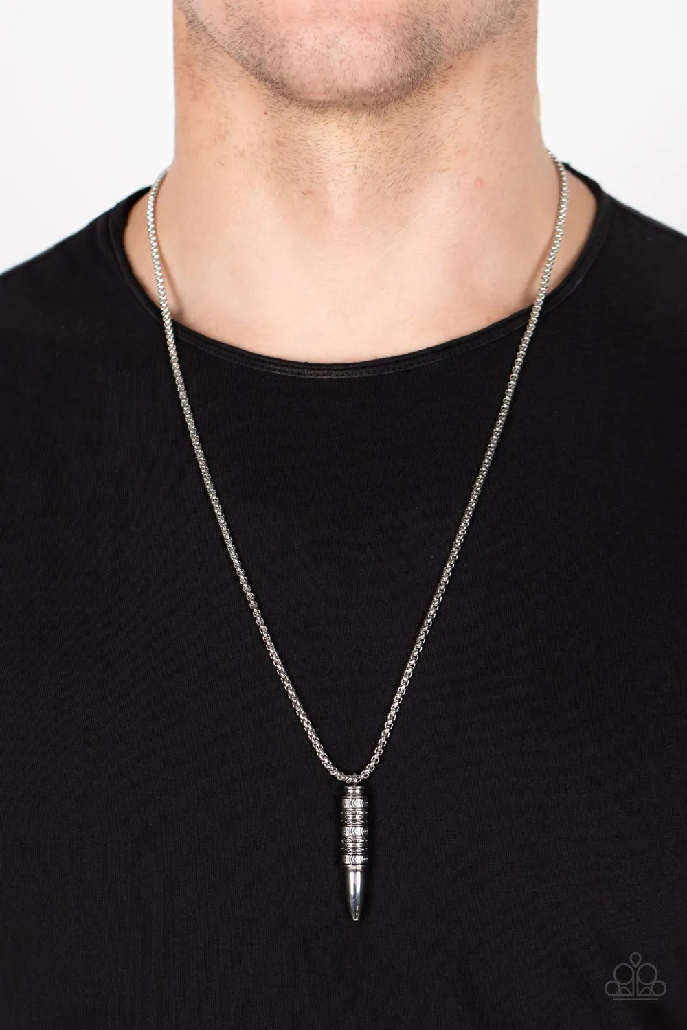Paparazzi Highland Hunter - Silver Bullet Necklace