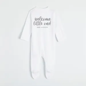 Personalised Welcome Little One Sleepsuit