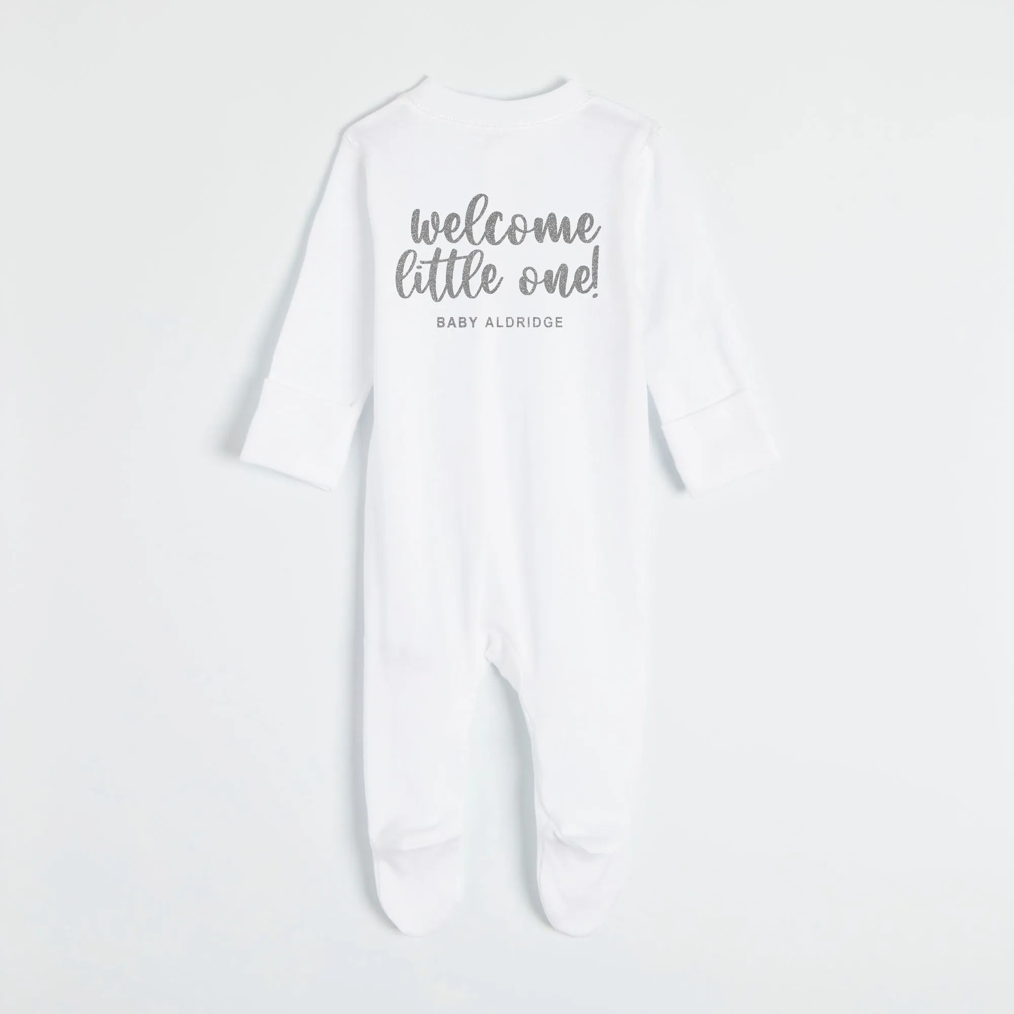Personalised Welcome Little One Sleepsuit