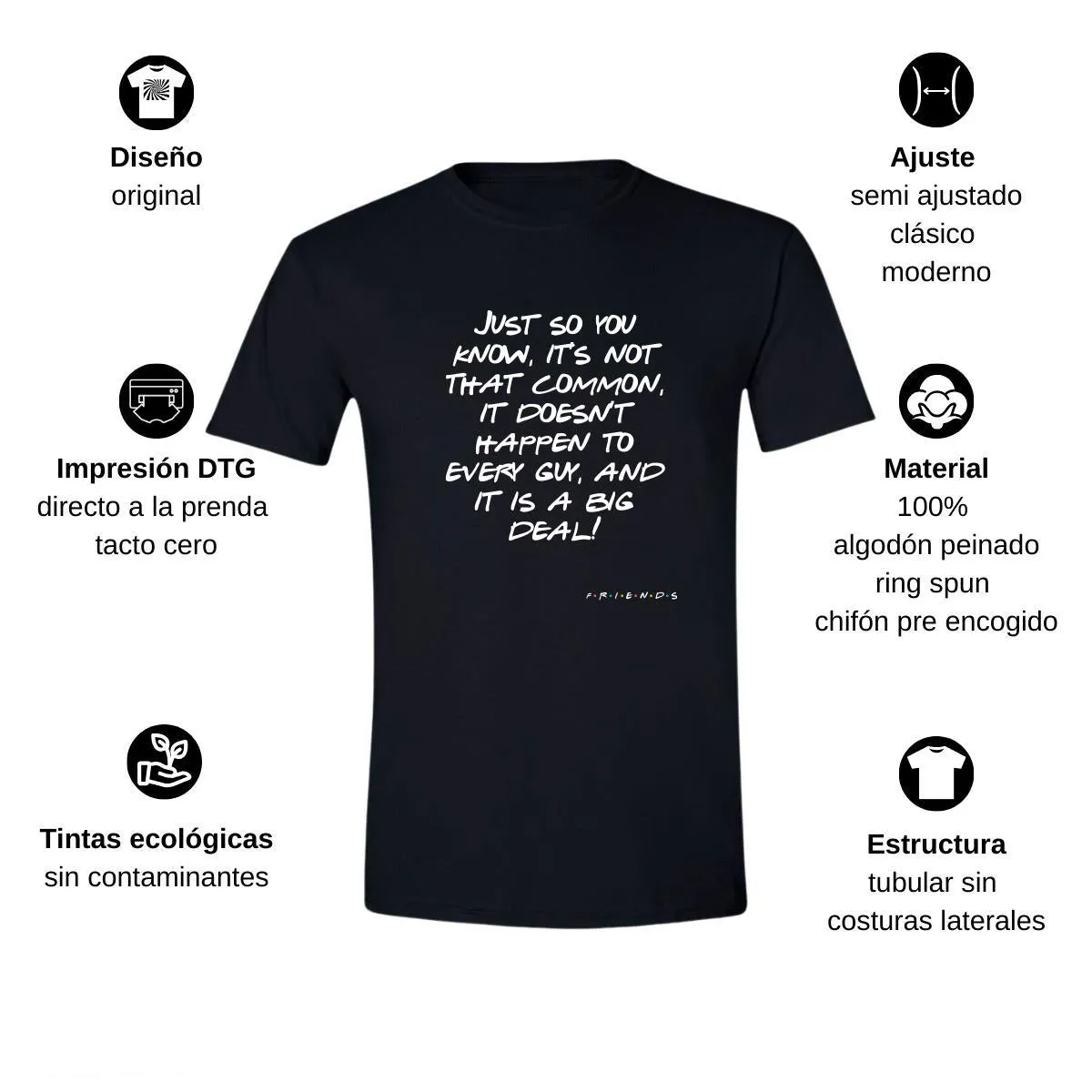 Playera Hombre Friends Frases Rachel 000237N