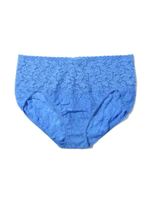 Plus Size Retro Lace V-Kini Take The Plunge Blue