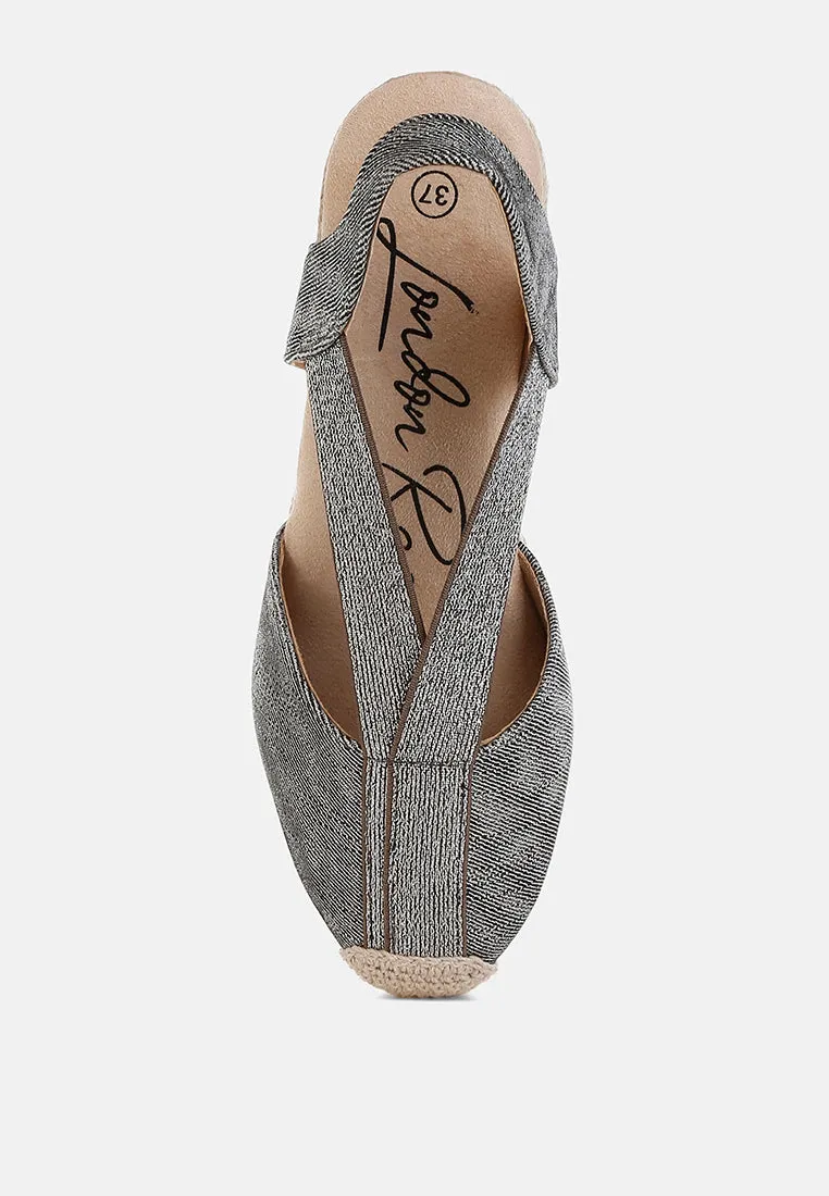 Port Side Metallic Woven Espadrille Wedges