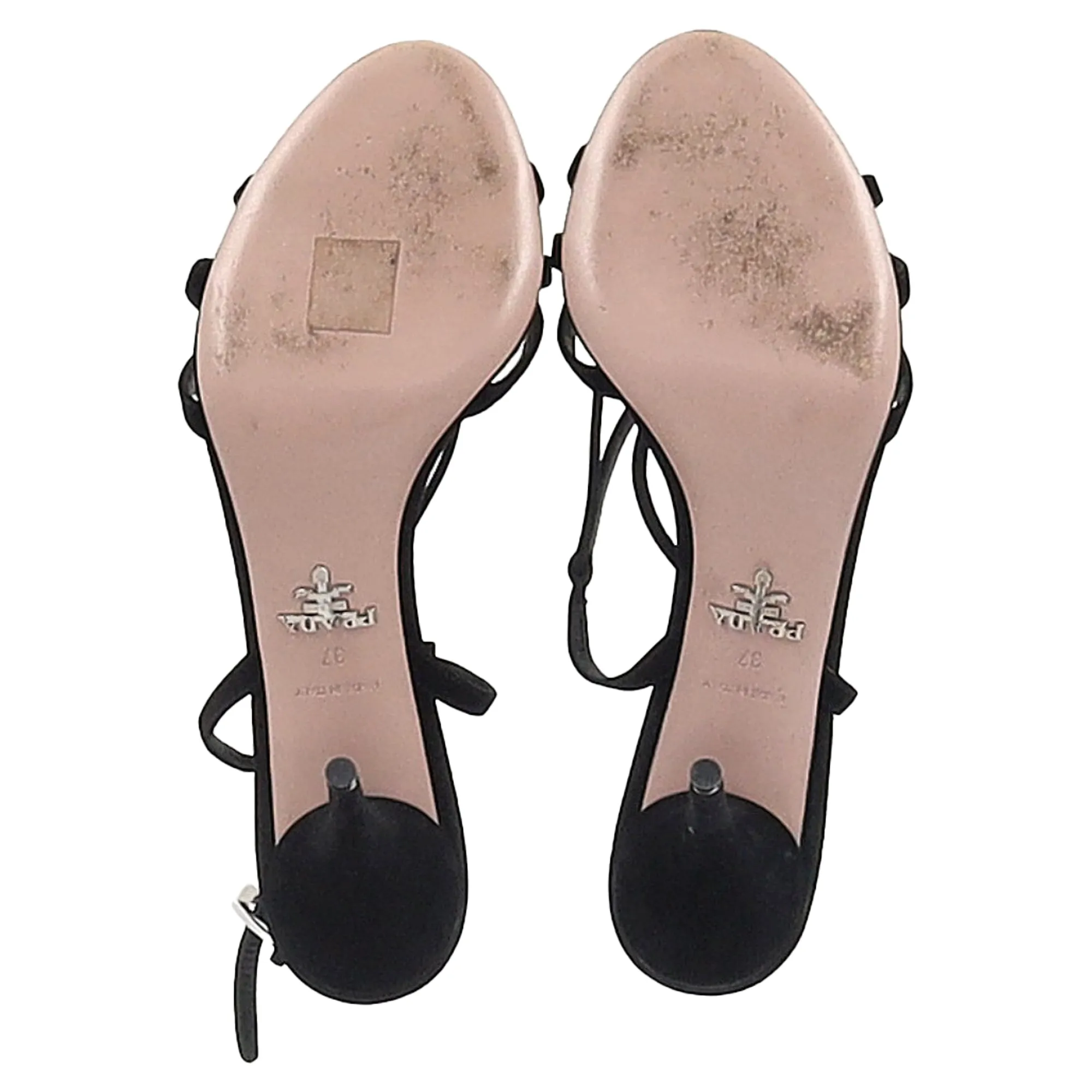 Prada Slingback Sandal Heels in Black Suede