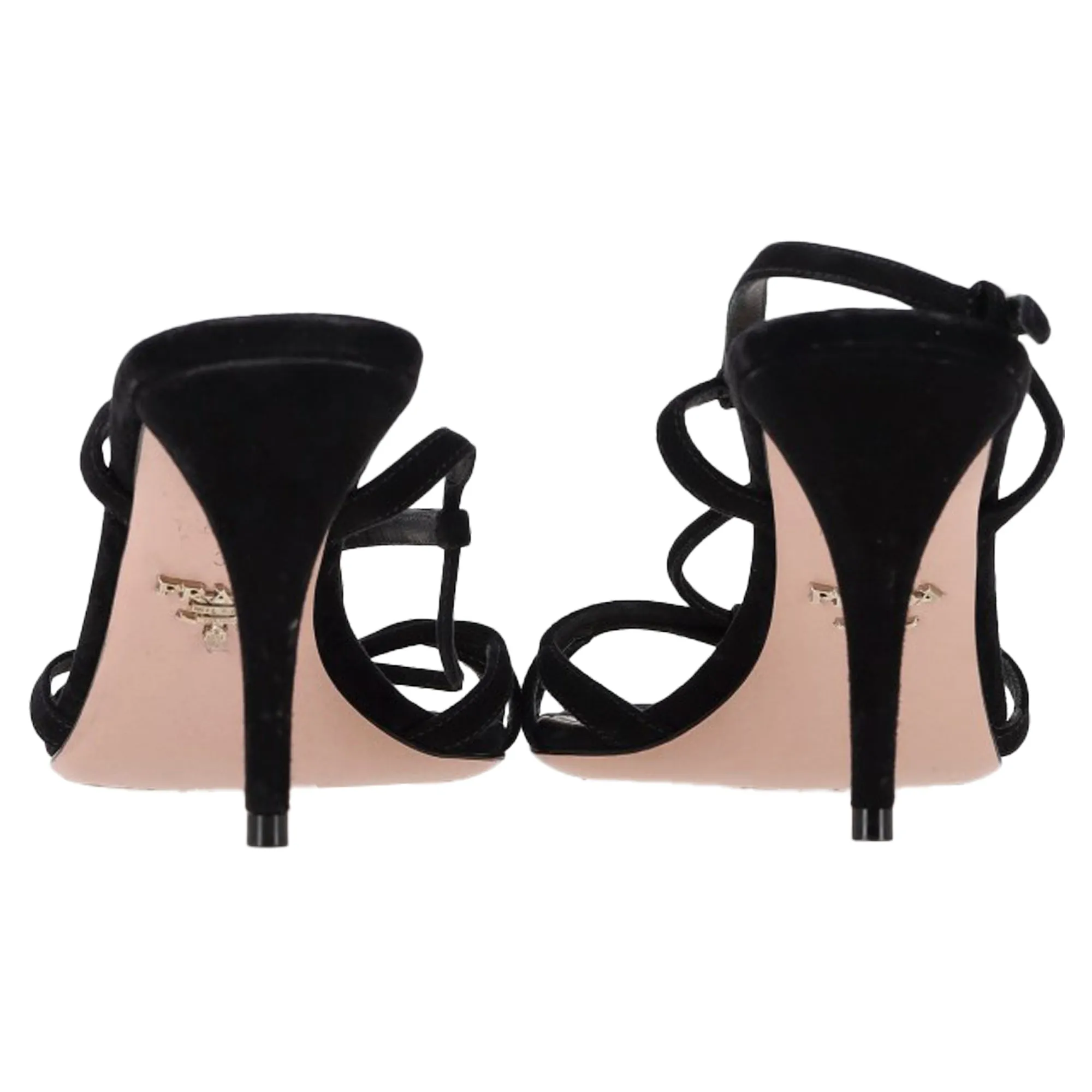 Prada Slingback Sandal Heels in Black Suede