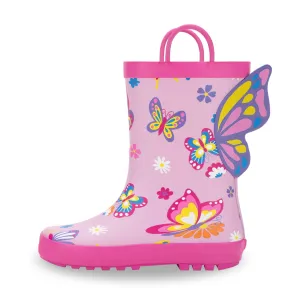 Purple Butterfly Unicorn Toddler Rubber Rain Boots