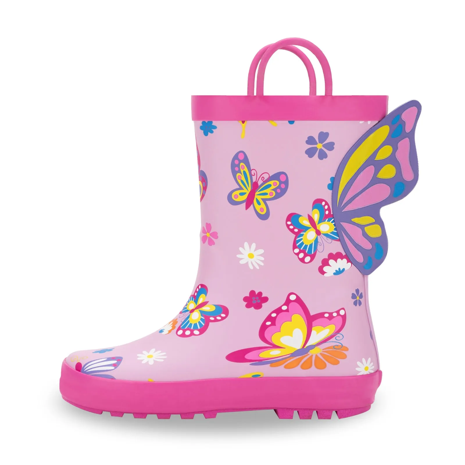 Purple Butterfly Unicorn Toddler Rubber Rain Boots