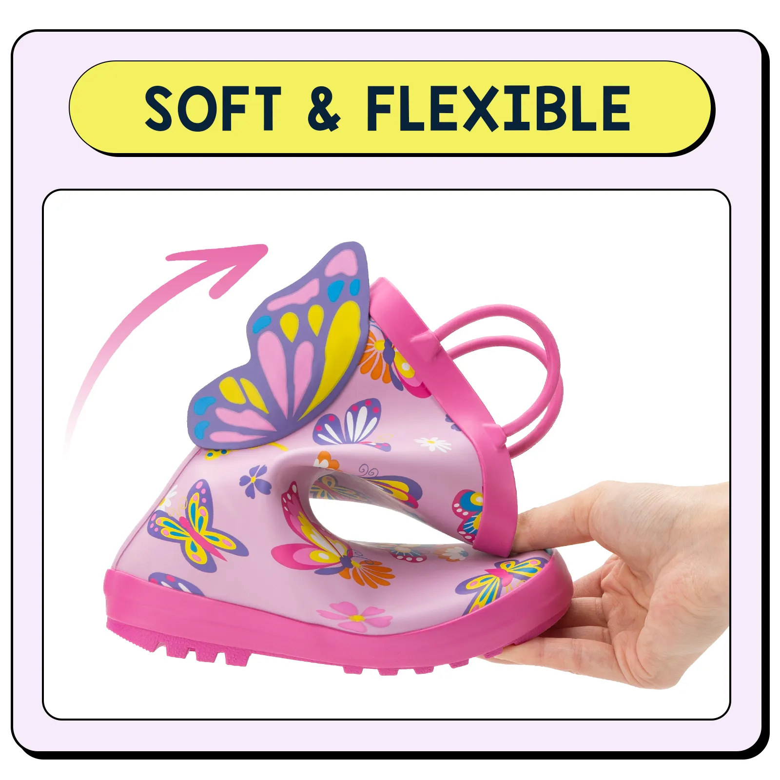 Purple Butterfly Unicorn Toddler Rubber Rain Boots