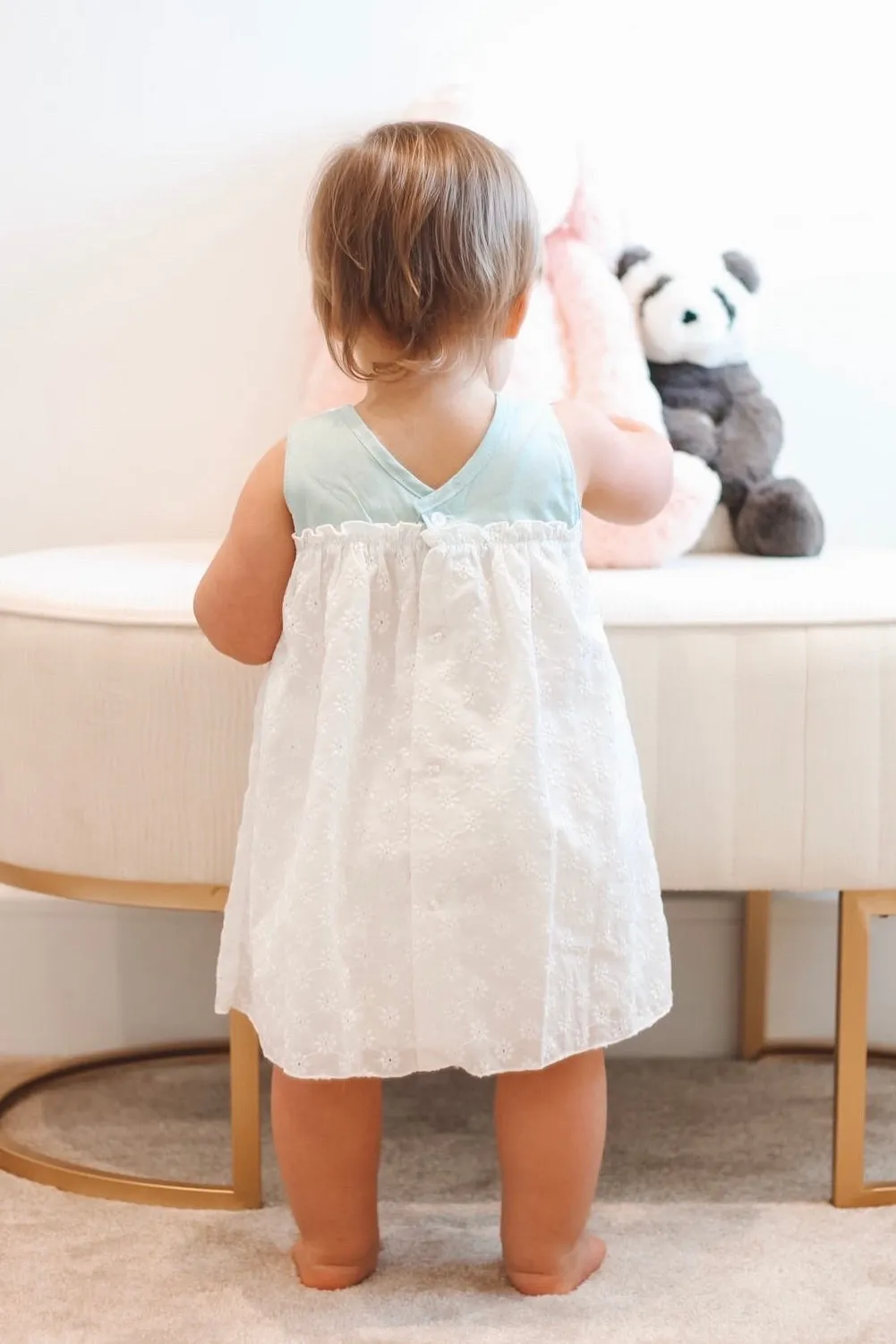 "Kitty" Mint Broderie Anglaise Dress