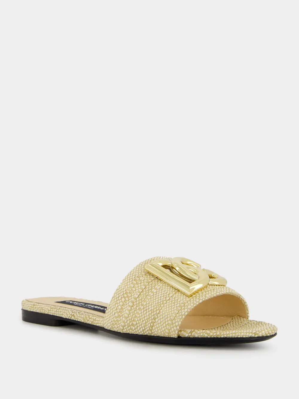 Raffia Logo Flat Mules