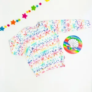 Ready To Ship 6-12M Rainbow Snowflakes Christmas Sweatshirt