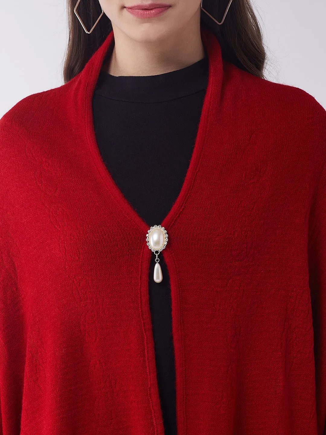 Red Faux Fur Cape