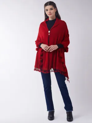 Red Faux Fur Cape