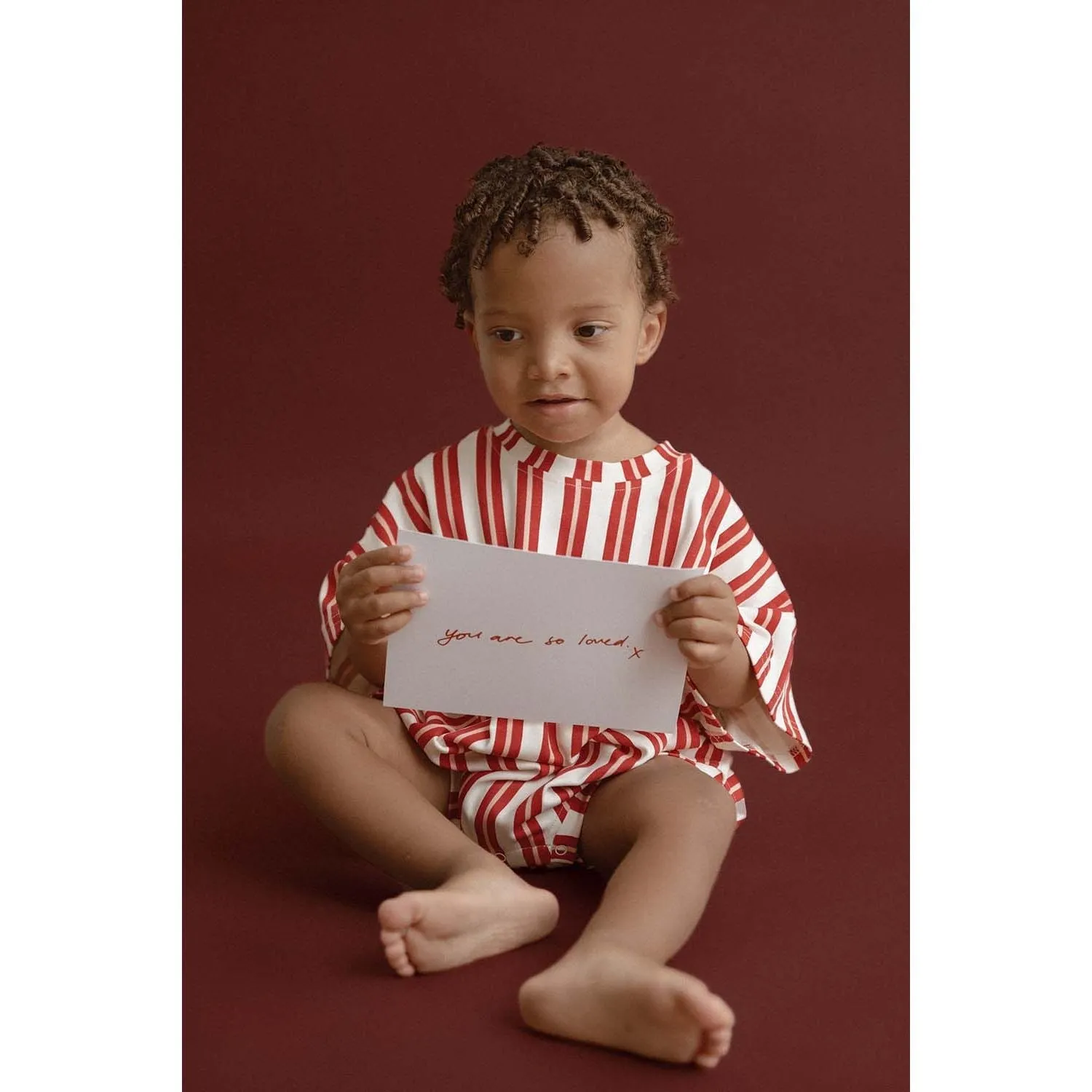 Red Pink Stripe Tshirt Romper
