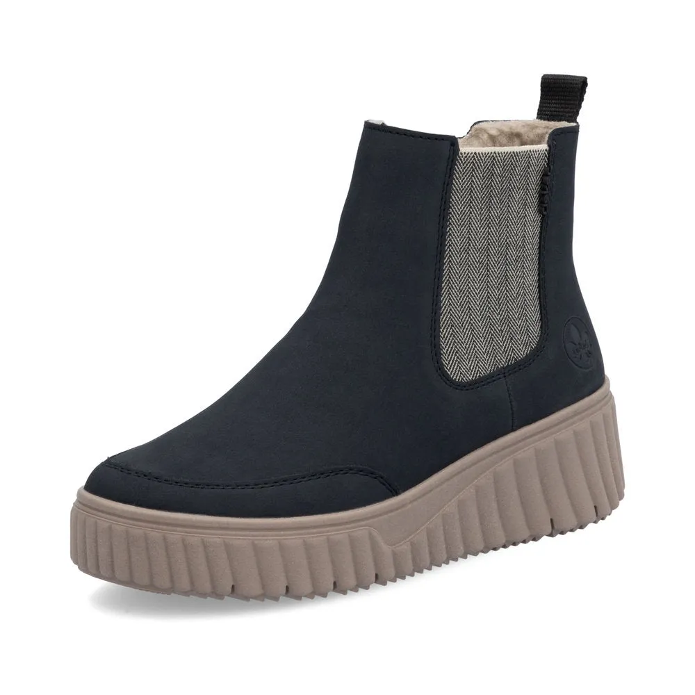 Rieker Ladies Chunky Chelsea Fur Lined Boot