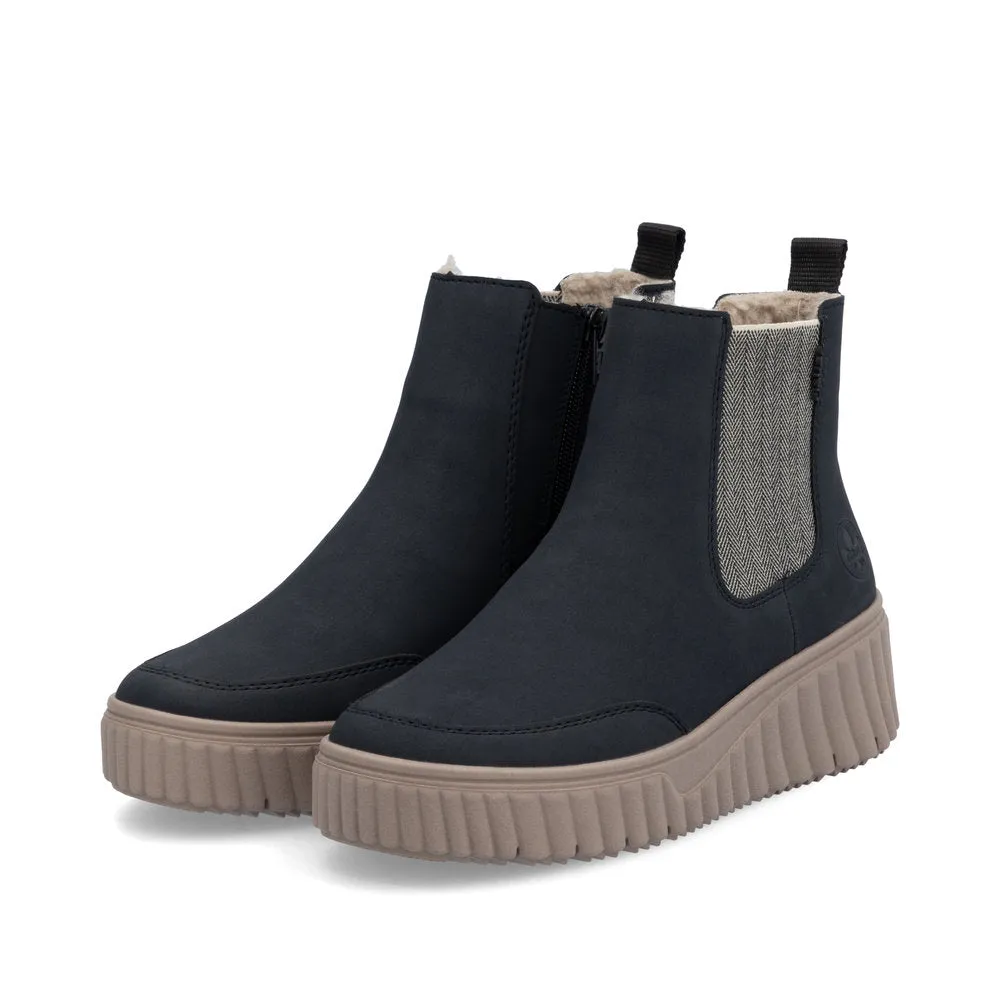 Rieker Ladies Chunky Chelsea Fur Lined Boot