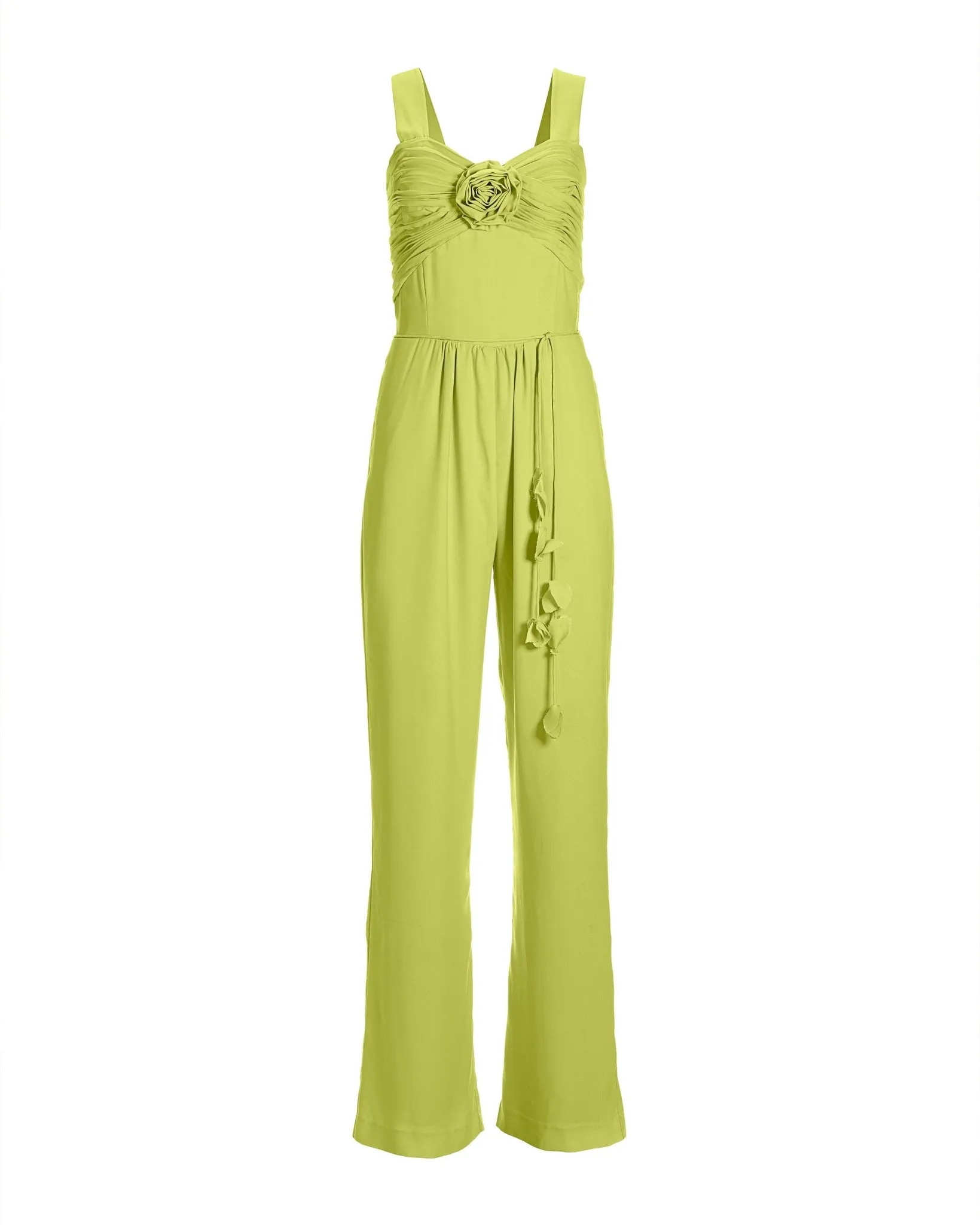 Rosette Occasion Woven Jumpsuit Lime Green