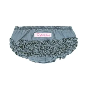 RuffleButts Light Wash Denim Woven RuffleButt