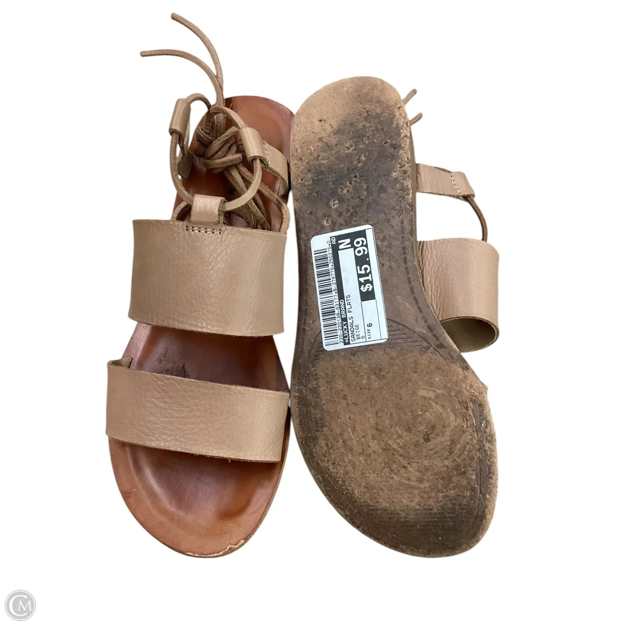 Sandals Flats By Lucky Brand In Beige, Size: 6