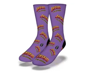 SAVVY SOX AWKWARD IS MY SUPERPOWER PURPLE SOCKS