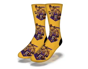 SAVVY SOX x RETRO KINGS MAMBA LEGEND ALL OVER GOLD SOCKS