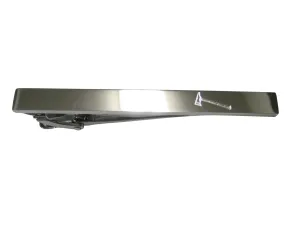 Silver Toned Etched Sleek Axe Tie Clip