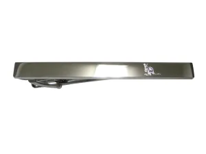 Silver Toned Etched Sleek Kangaroo Tie Clip