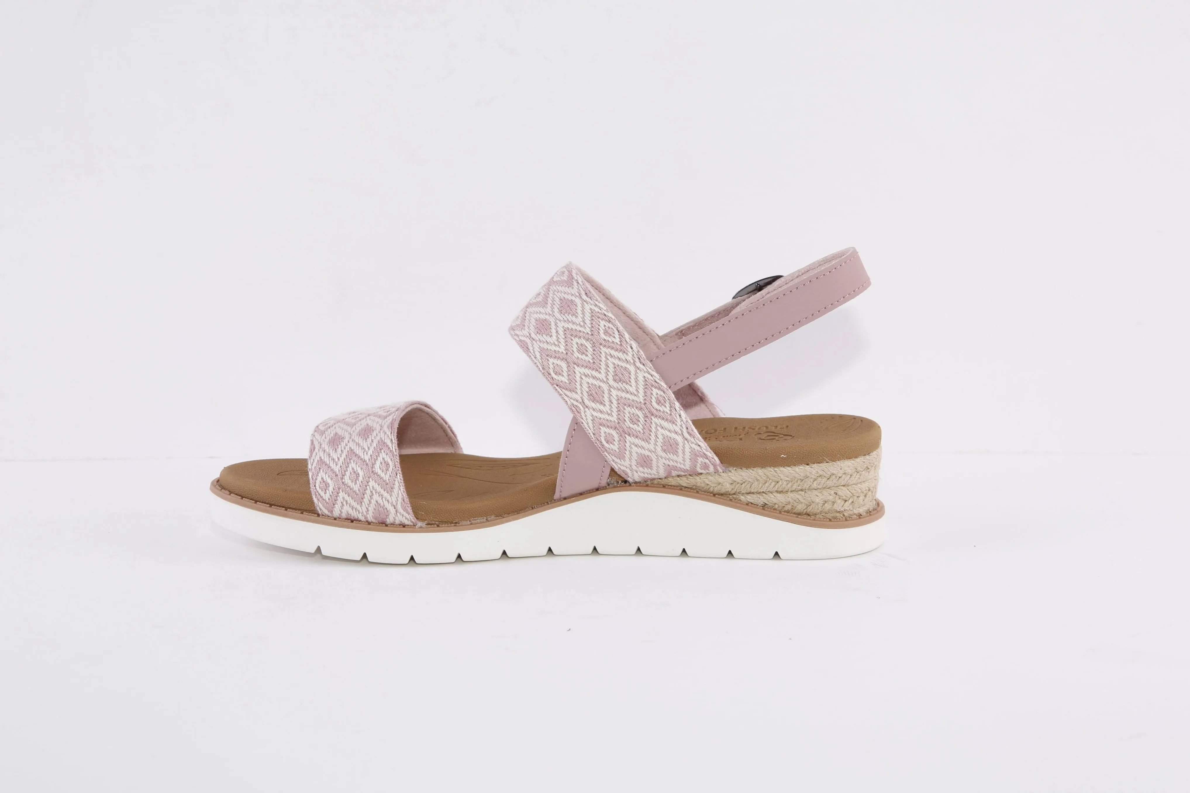 SKECHERS - 114003 BOBS BEACH KISS-OCEAN RUSH LOW WEDGE SANDAL - PINK