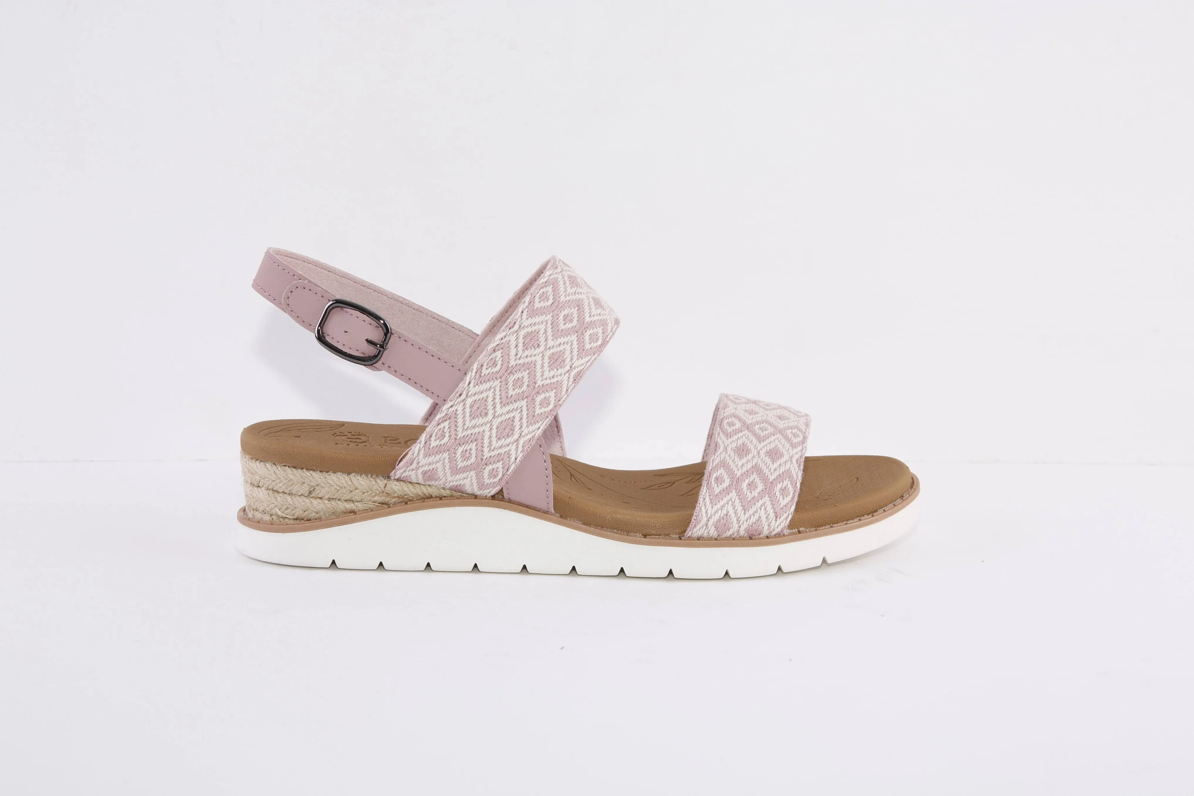 SKECHERS - 114003 BOBS BEACH KISS-OCEAN RUSH LOW WEDGE SANDAL - PINK