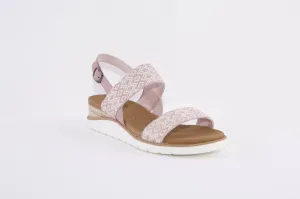 SKECHERS - 114003 BOBS BEACH KISS-OCEAN RUSH LOW WEDGE SANDAL - PINK