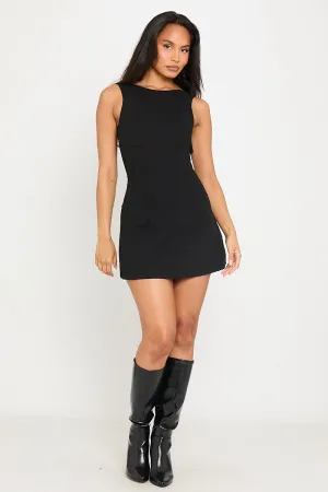 Sleek Black Sleeveless Mini Dress | Timeless Chic | Effortless Elegance