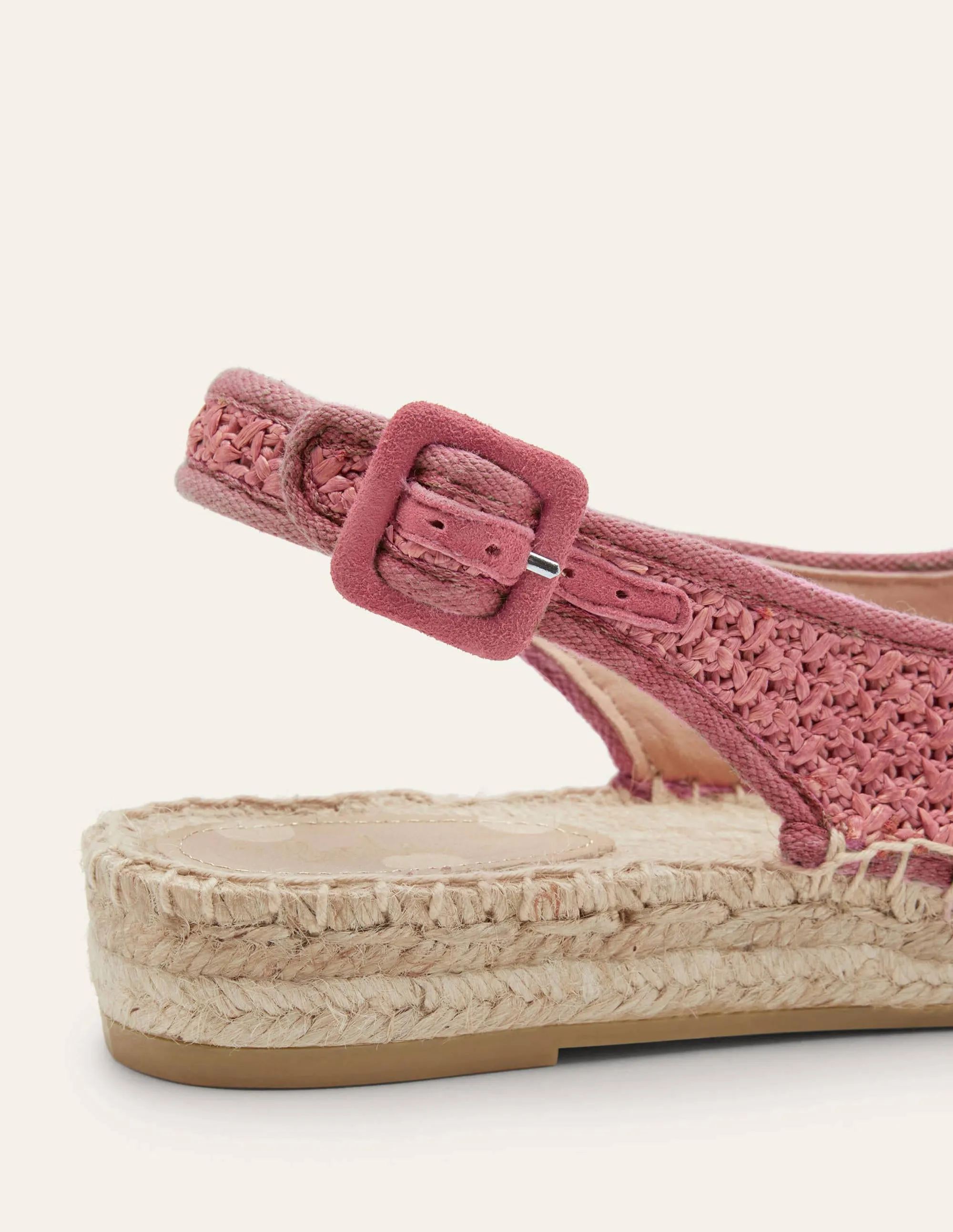 Slingback Espadrille Sandals-Woven Dusty Red