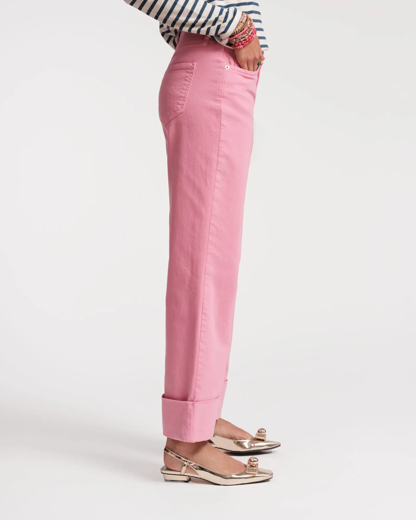 Smarty Cuffed Jeans - Pink