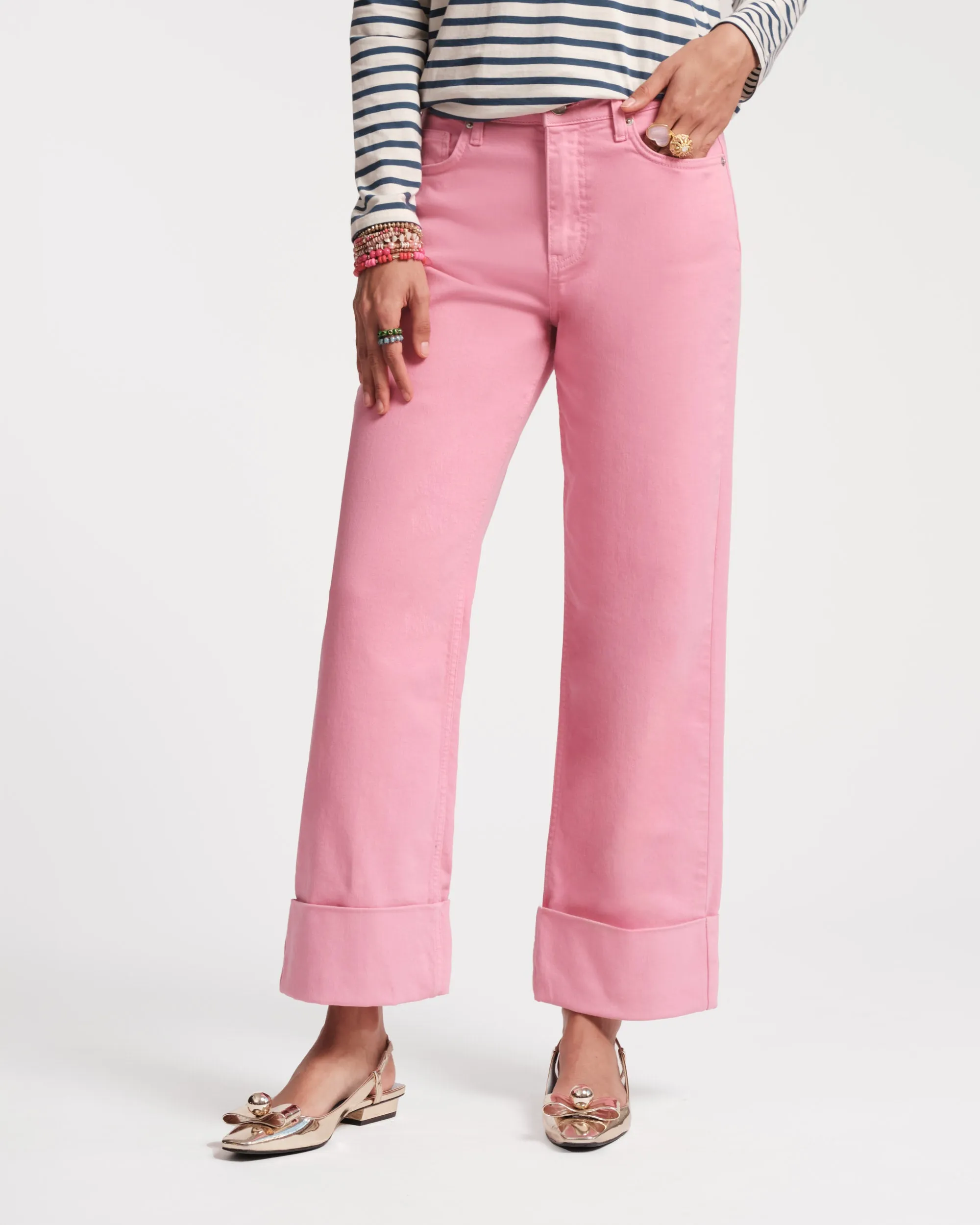 Smarty Cuffed Jeans - Pink