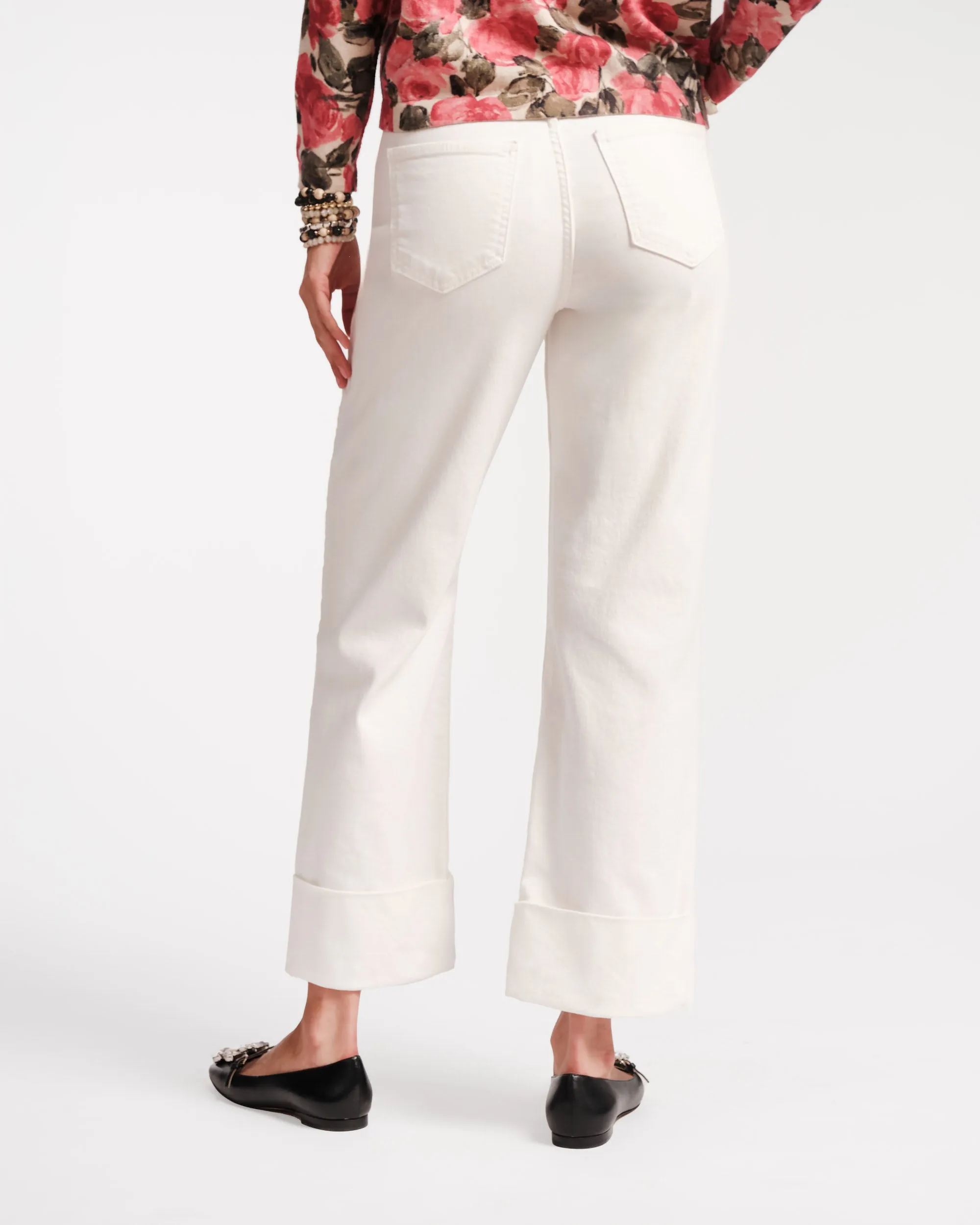 Smarty Cuffed Jeans - White