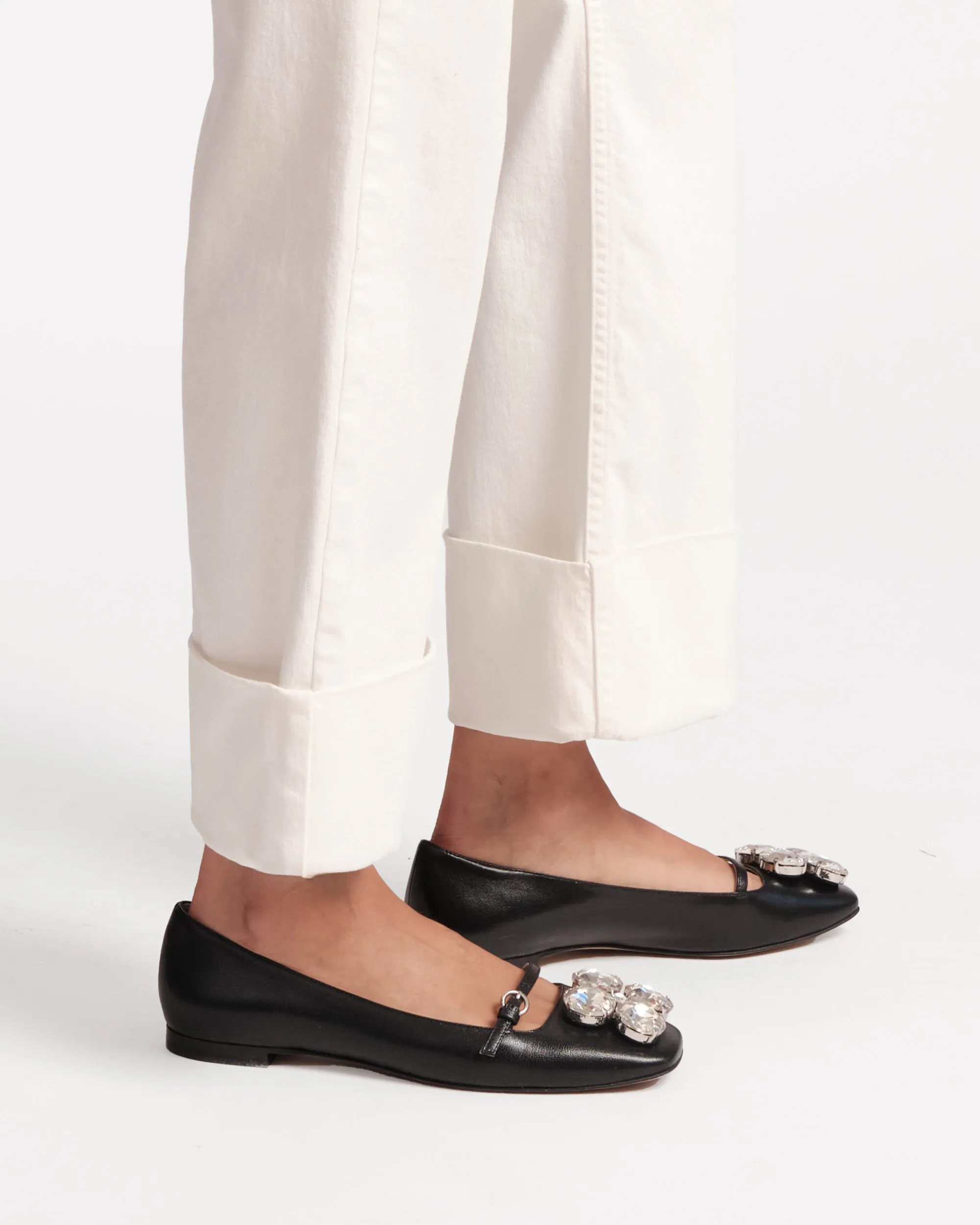 Smarty Cuffed Jeans - White