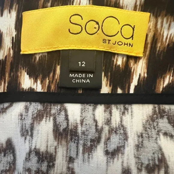 SoCa by St. John Leopard Print Pencil Skirt - Size 12