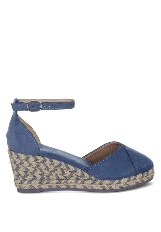 Sorcruz Dual-Tone Wedge Heel Espadrilles Sandals - Comfort Cushion, Bohemian Chic, Available in Blue and Black