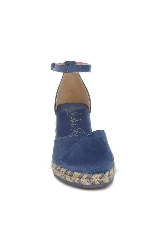 Sorcruz Dual-Tone Wedge Heel Espadrilles Sandals - Comfort Cushion, Bohemian Chic, Available in Blue and Black