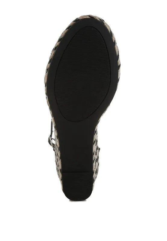 Sorcruz Dual-Tone Wedge Heel Espadrilles Sandals - Comfort Cushion, Bohemian Chic, Available in Blue and Black