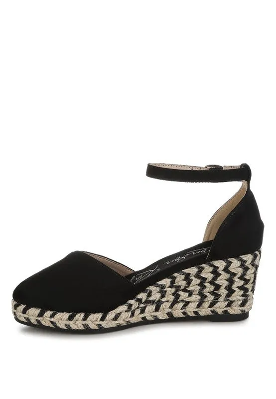 Sorcruz Dual-Tone Wedge Heel Espadrilles Sandals - Comfort Cushion, Bohemian Chic, Available in Blue and Black